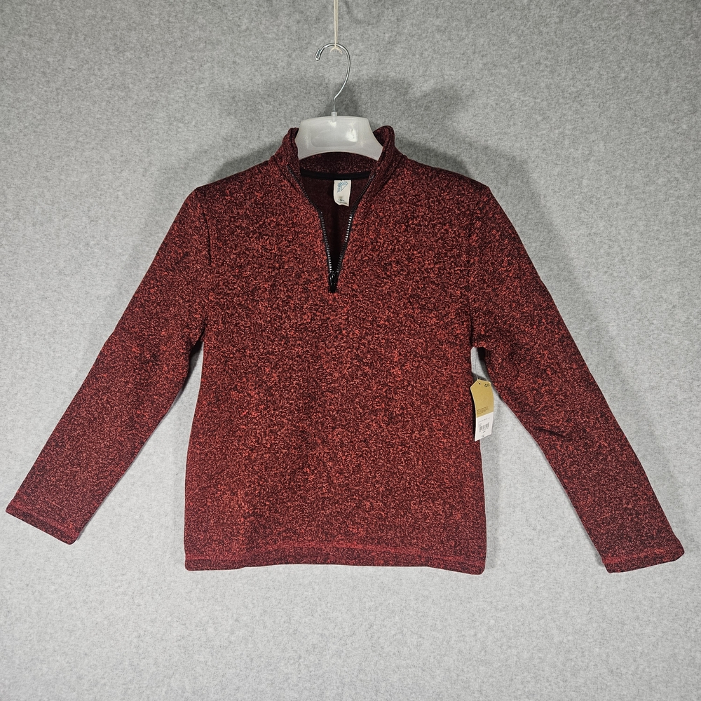 Boys There Abouts Red Quarter-Zip Sweater Size L 14/16 NWT